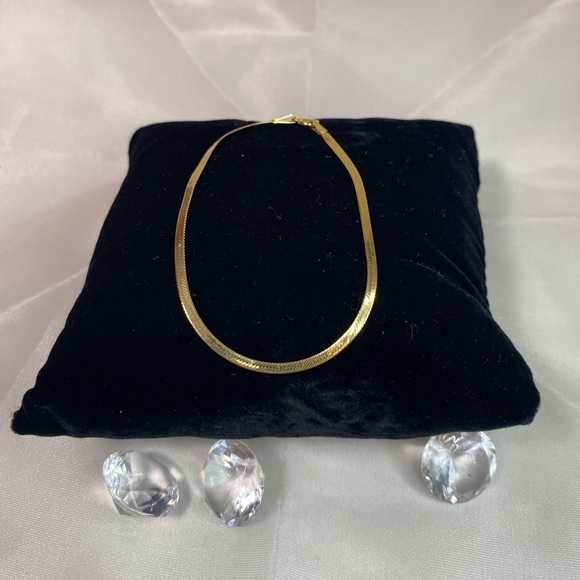 14K YELLOW GOLD Herringbone bracelet ITALIAN REAL GOLD vintage - Picture 2 of 13